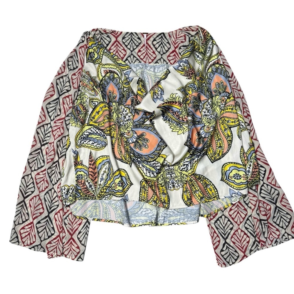 Free People Aleena Printed Long Sleeve Blouse Size S - Picture 7 of 10